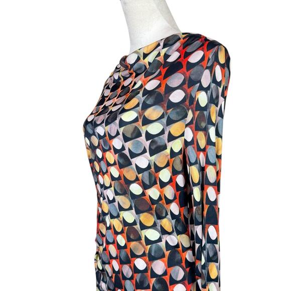 Luisa Cerano Multicolor Geometric Patterned Sheer Long Sleeved Mini Dress - Picture 10 of 14
